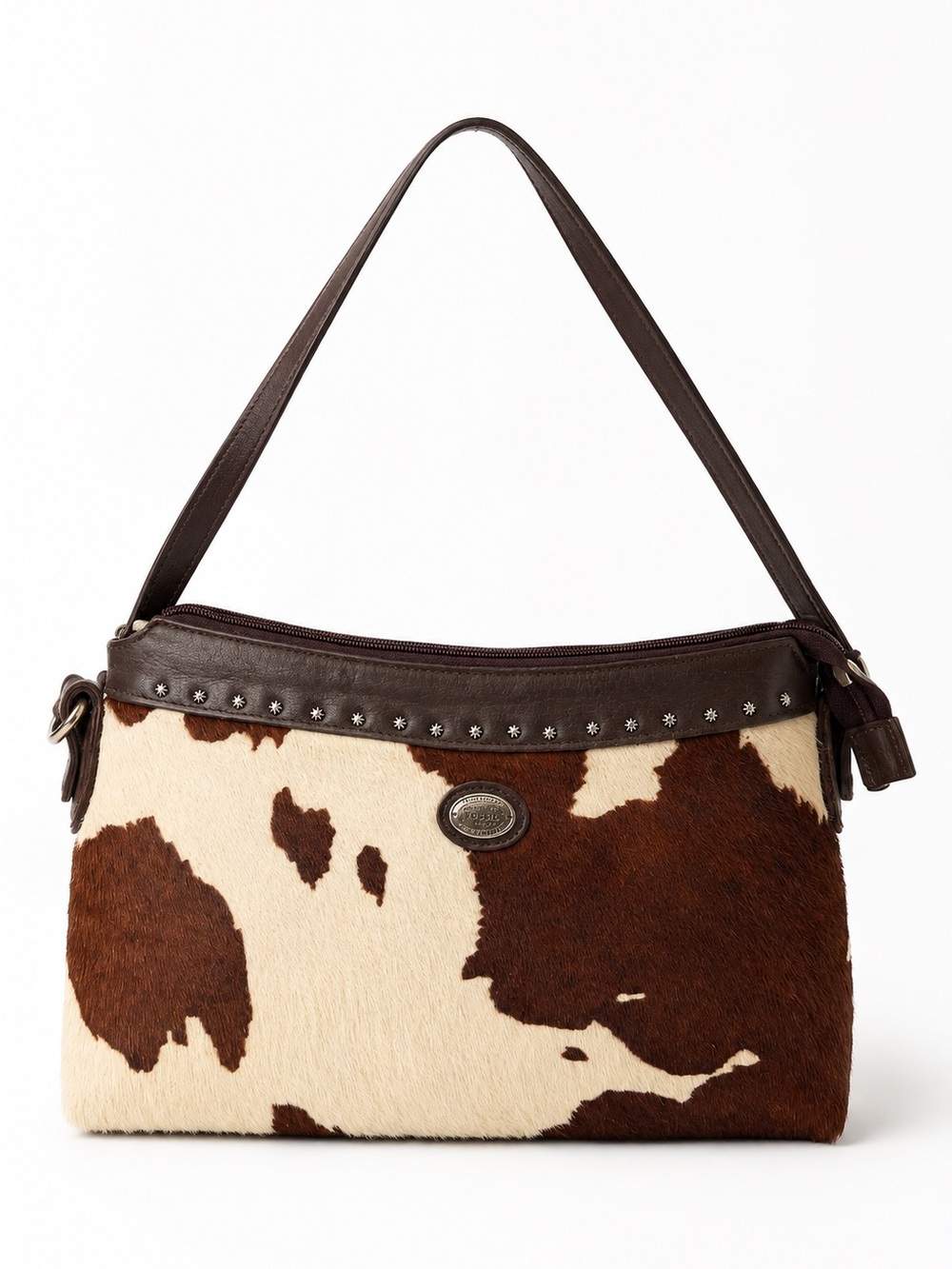 American West Genuine Hair-On-Hide Leather Cowhide Shoulder Bag